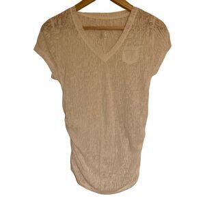 Liz Lange maternity for target small sheer white short sleeve blouse